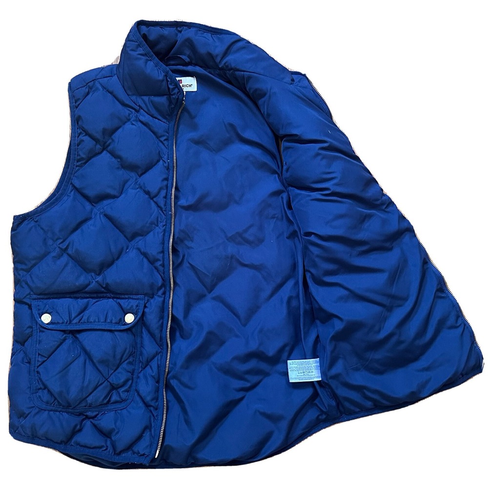 Woolrich Down Vest Womens M Navy Filled Medium Blue Diamond Quilted Puffer Vest - Picture 3 of 11